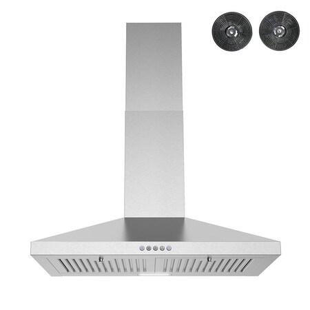 Streamline 30 in. Goffredo Convertible Wall 220 CFM Mount Range Hood in Brushed Stainless Steel T-19-1-CL